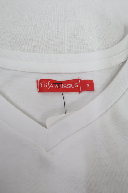 T-shirt blanc col V - Tissaia Basics - M