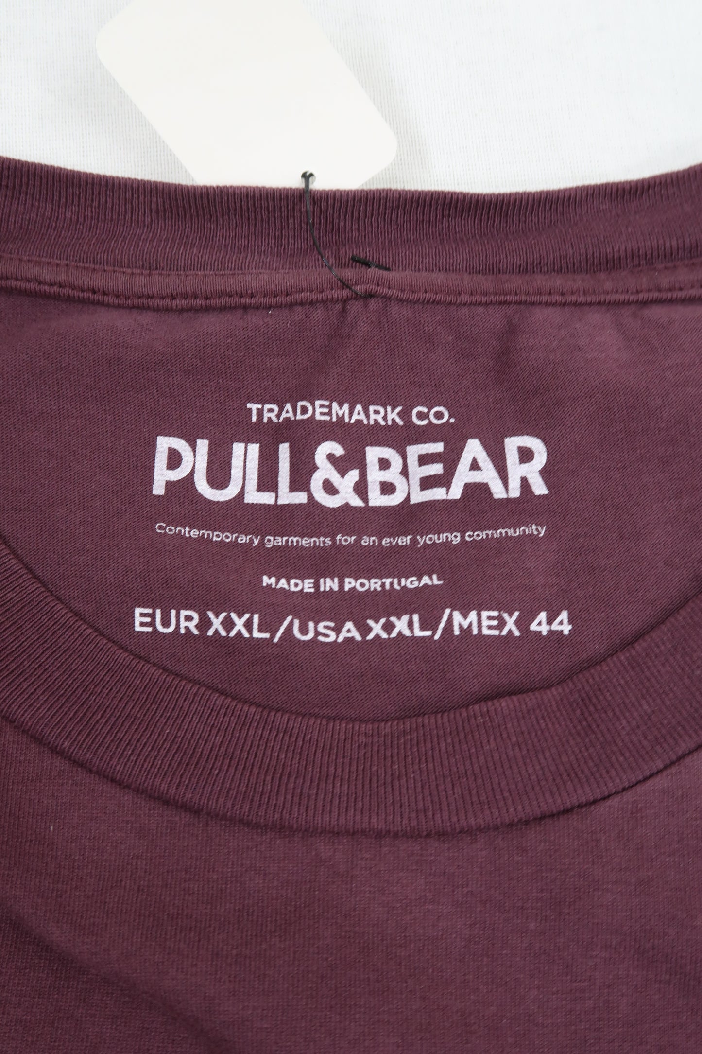 T-shirt à manches courtes bordeaux - Pull&bear - XXL