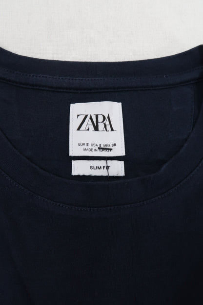 T-shirt à manches courtes bleu marine - Zara - S