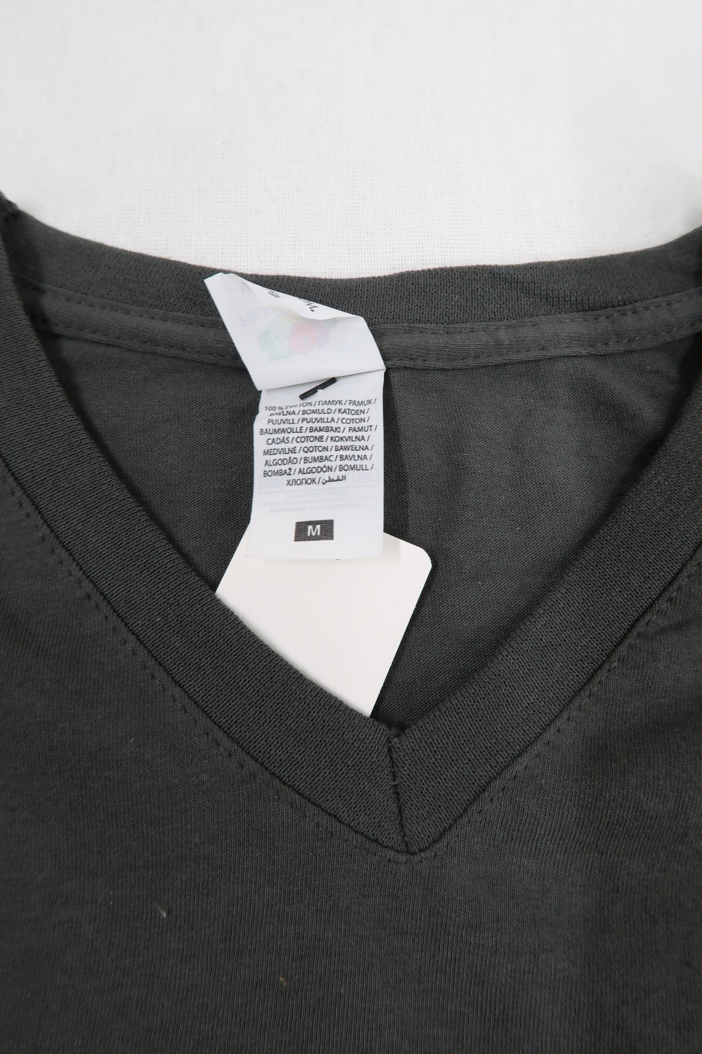 T-shirt col V gris - M
