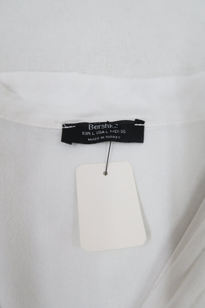 Chemisier blanc avec un noeud - Bershka - L