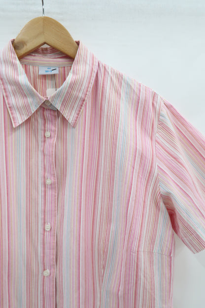 Chemise à manches courtes rayée - M&S - L