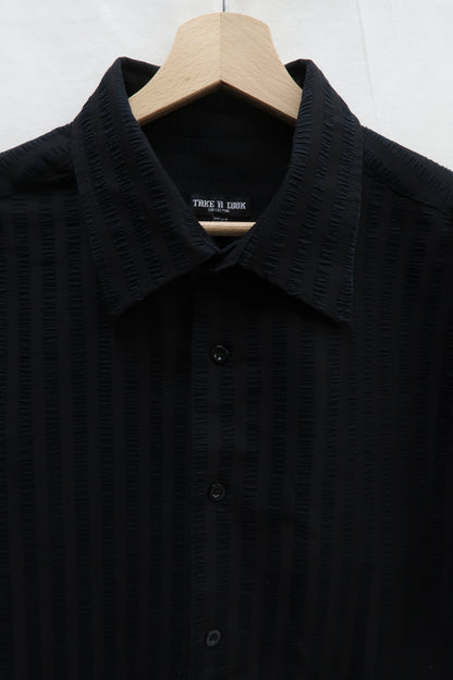 Chemise noire à manches courtes - XL