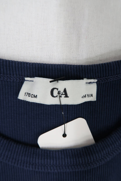 T-shirt crop top bleu marine - C&A - XS