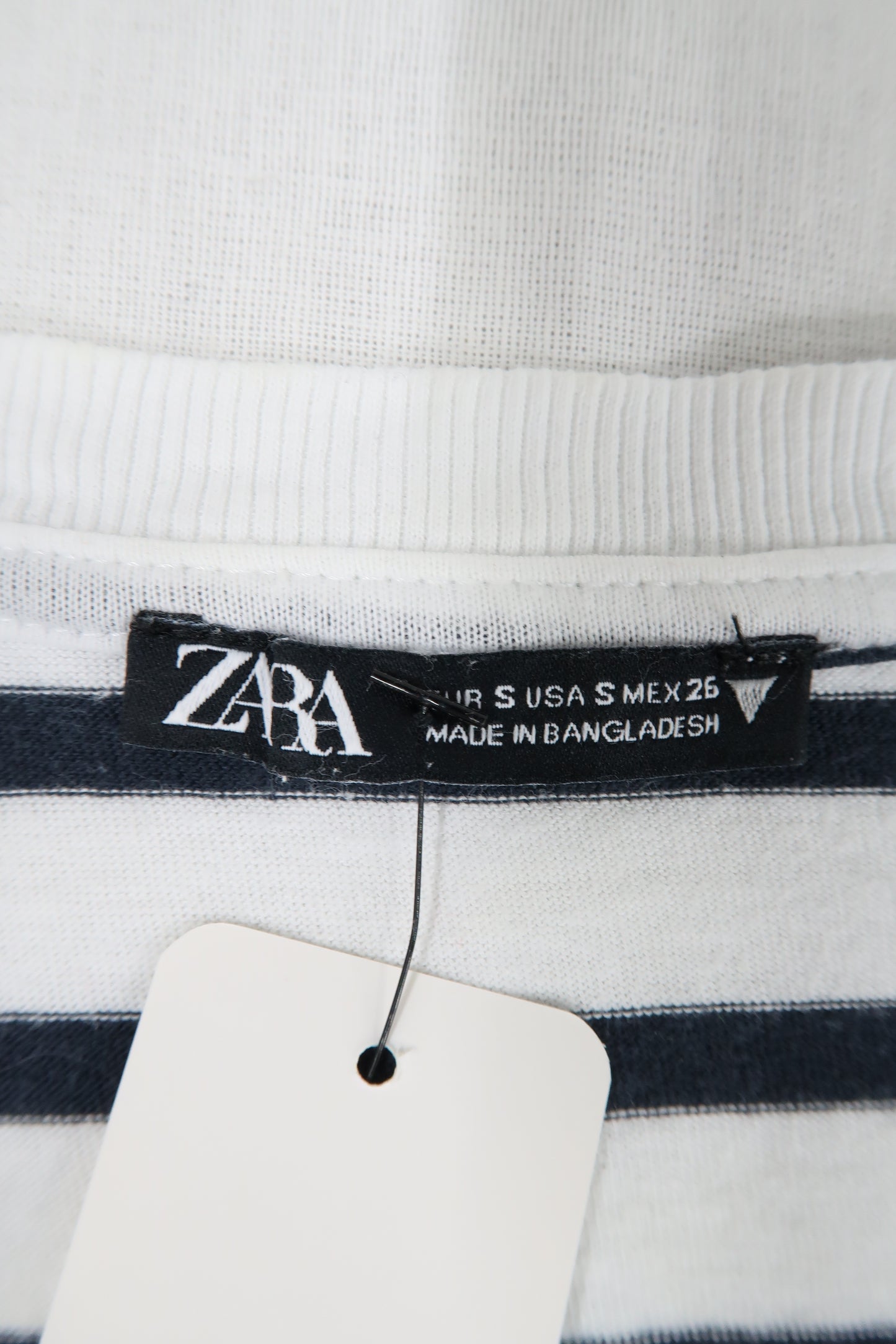 T-shirt marinière à col V - Zara - S