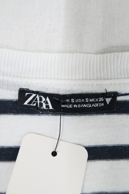 T-shirt marinière à col V - Zara - S
