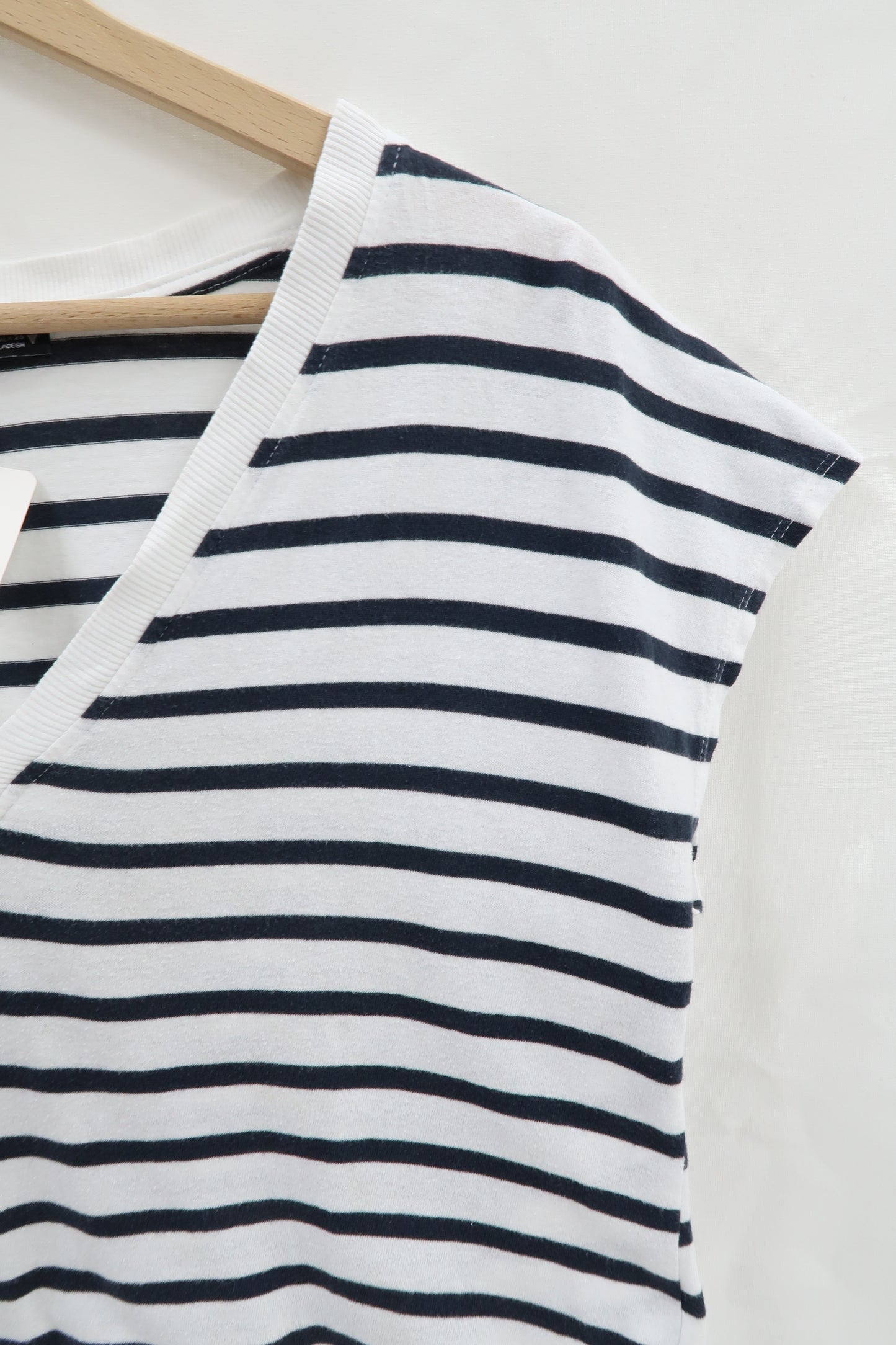 T-shirt marinière à col V - Zara - S