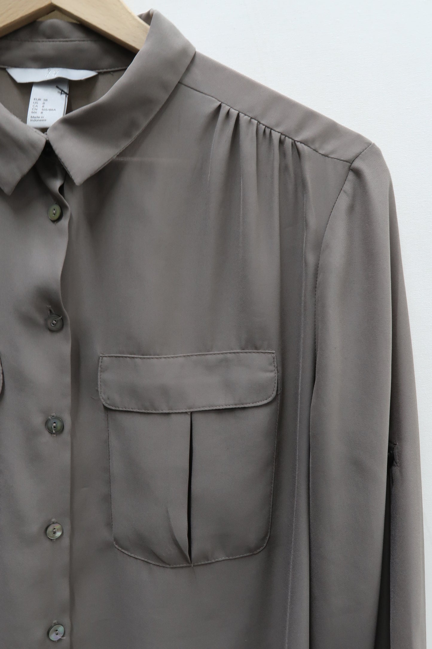 Chemise gris taupe - H&M - M