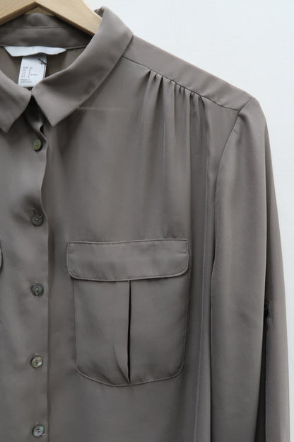 Chemise gris taupe - H&M - M