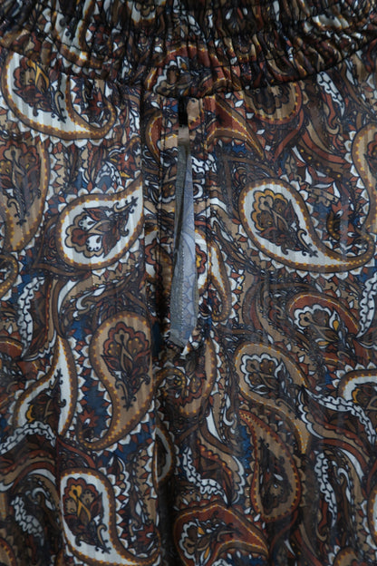 Haut bouffant marron à motif - Bleu Royal - S