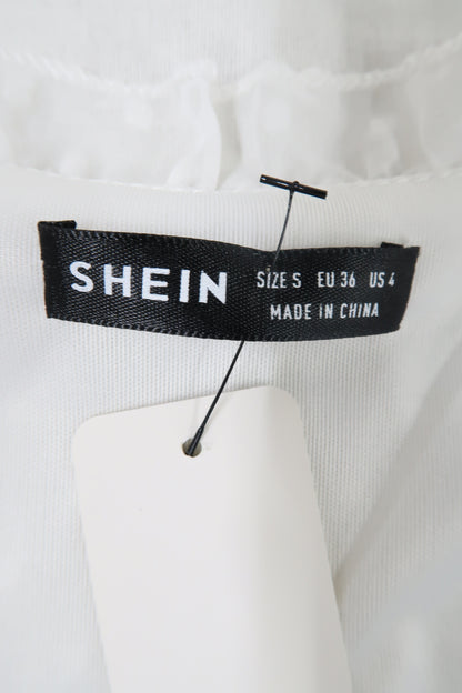 Chemisier blanc à pois texturée - Shein - S