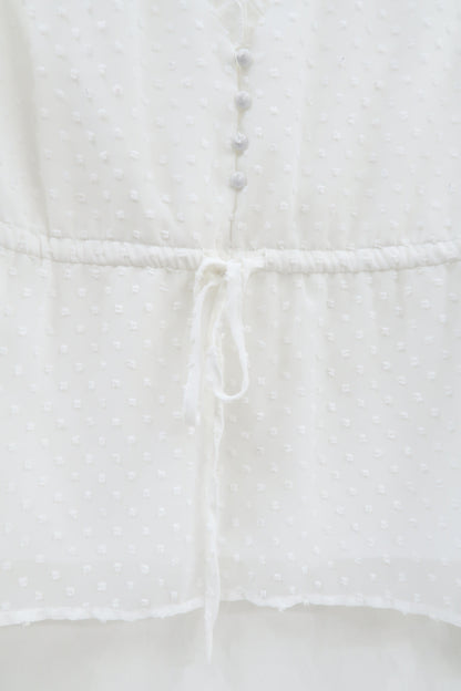 Chemisier blanc à pois texturée - Shein - S