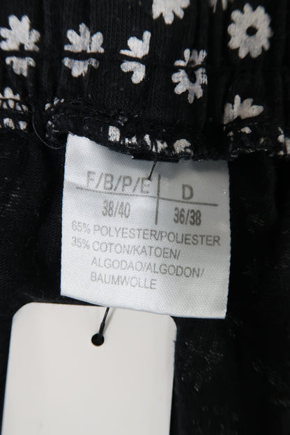 Short noir et blanc floral - M