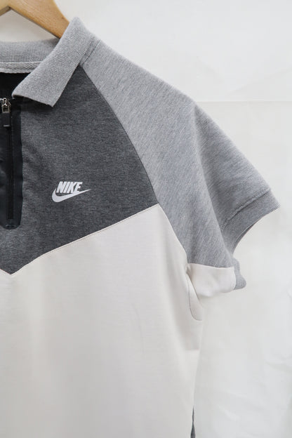Polo à manches courtes gris & blanc - Nike - L