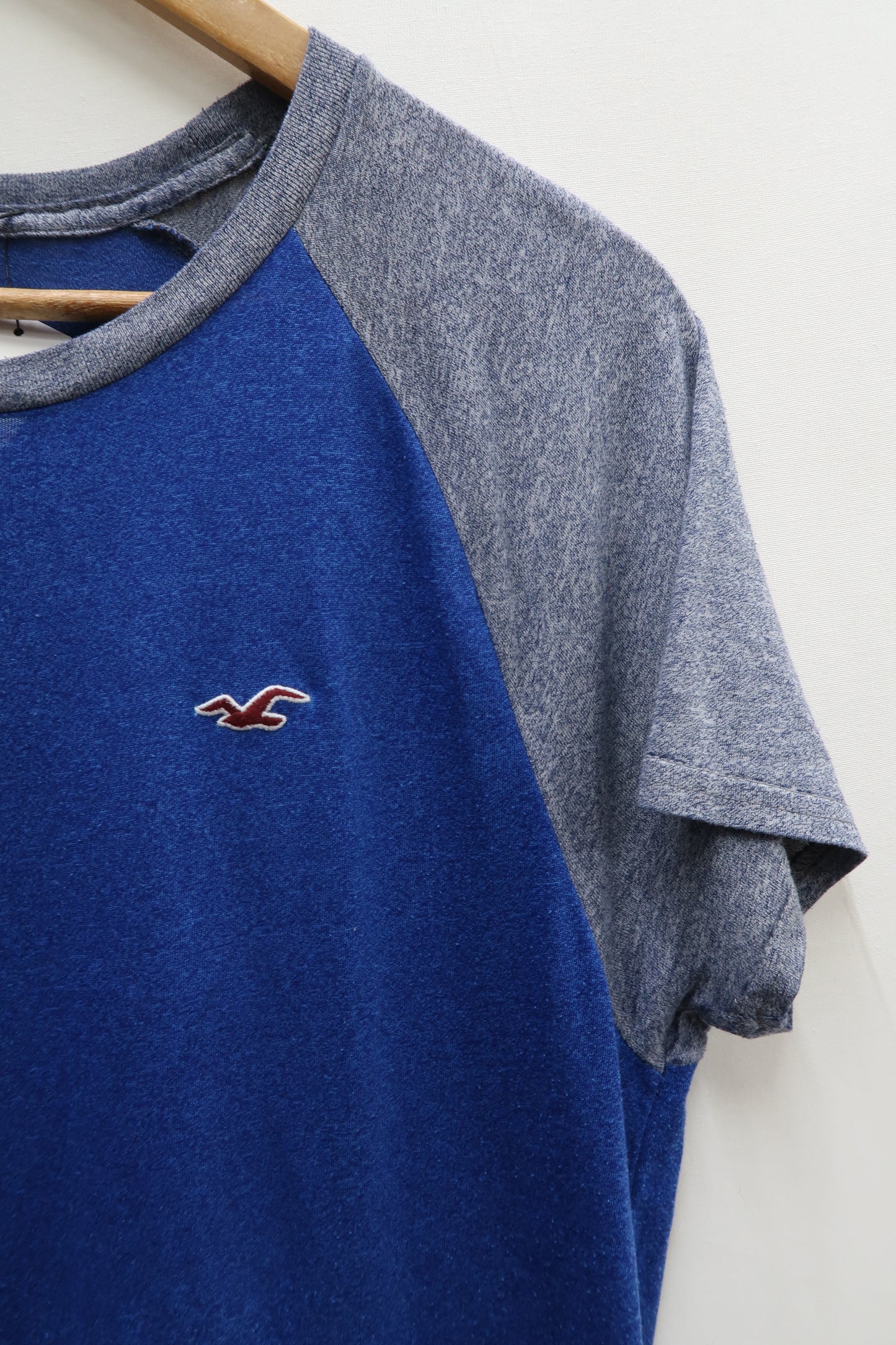 T-shirt bleu & gris - Hollister - S