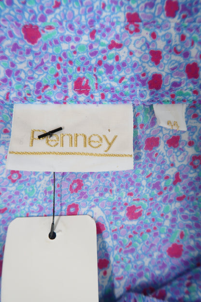 Chemisier violet à fleurs vintage - Penney - XL