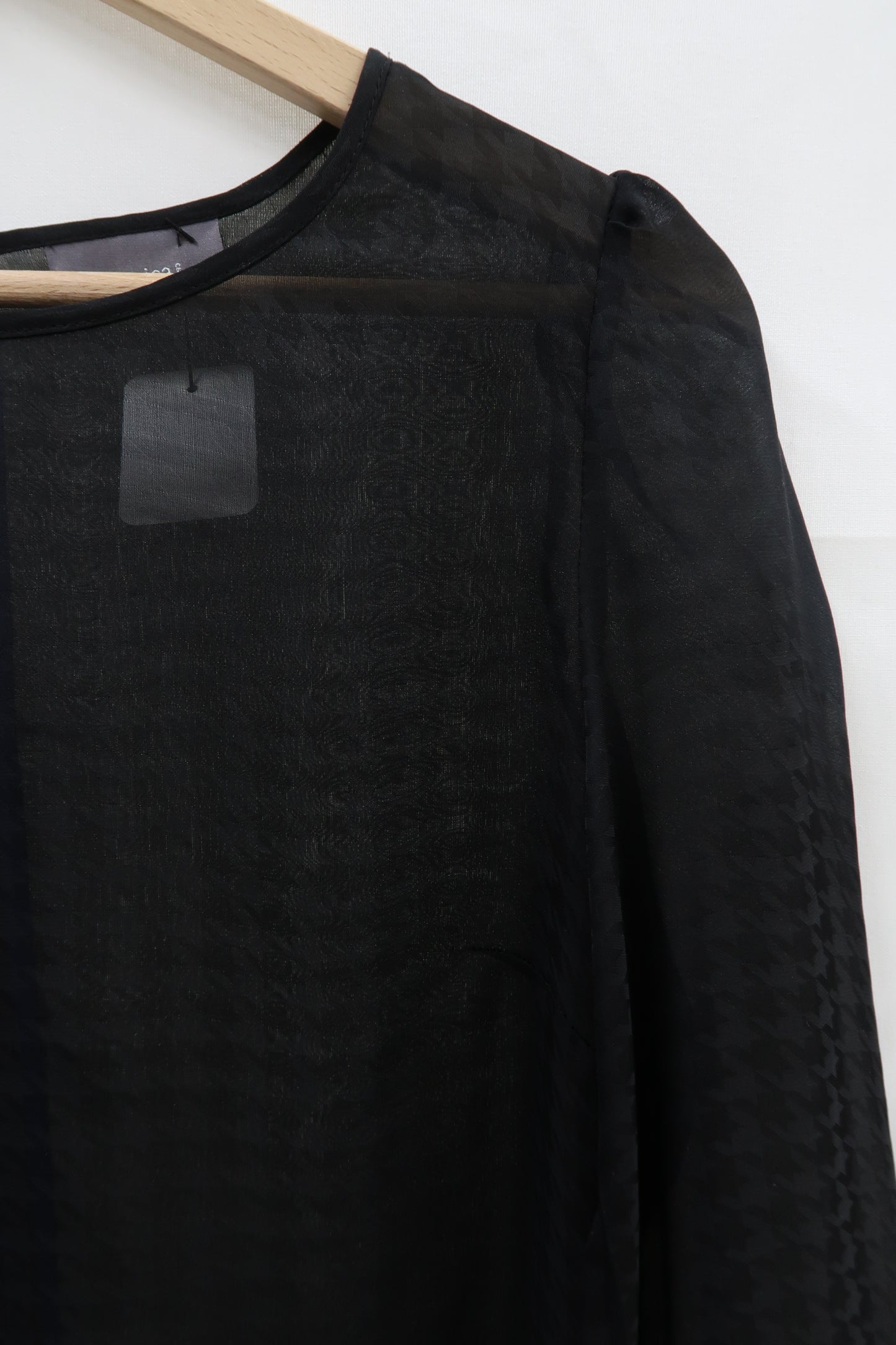 Chemisier noir transparent - Yessica - S