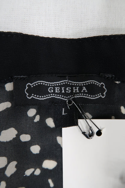 Chemisier noir à motif beige - Geisha - L