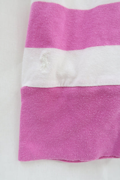 Débardeur à rayures blanc & rose - Ralph Lauren - XL